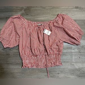 Women XL check plaid top
